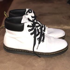 White fabric doc martins